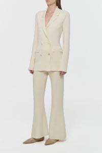 Ceto Knit Blazer in Off White Merino Wool Cashmere