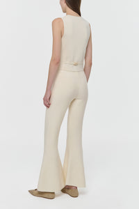 Enso Knit Vest in Off White Merino Wool Cashmere
