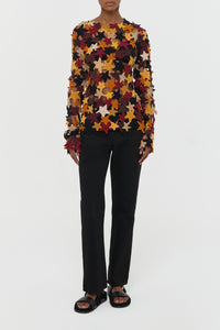 Thalor Crochet Stars Sweater in Multi Cashmere