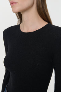Rafa Knit Top in Black Mulberry Silk