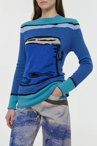 Amoret Barrel-leg Jean in Water Multi Recycled Cotton Denim