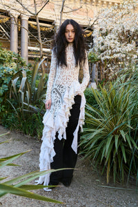 Nimbus Crochet Top in Ivory Cashmere Lace