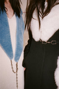 Demeter Coat Collar in White Recycled Fur