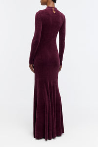 Oreads Knit Dress in Plum Silk