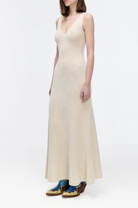 Lady Hall Knit Dress in Ivory Silk