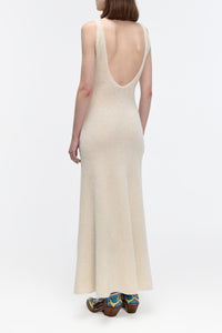 Lady Hall Knit Dress in Ivory Silk