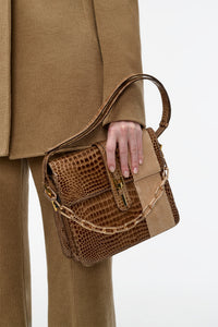 Vintage No.10 Bag in Cognac Crocodile Leather & Snakeskin