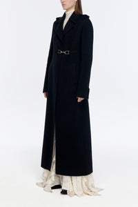 Dee Coat in Black Double-face Recycled Cashmere