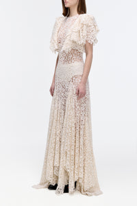 Lulsy Dress in Ivory Floral Cashmere Lace