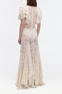 Lulsy Dress in Ivory Floral Cashmere Lace