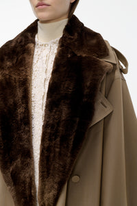 Elliot Coat Collar in Brown Recycled Fur