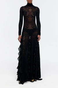 Solway Dress in Black Merino Silk