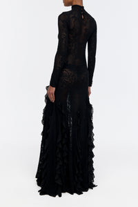 Solway Dress in Black Merino Silk