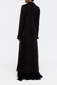 Houstt Trench Coat in Chocolate Cashmere Corduroy