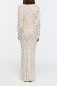 Aberdeen Dress in Ivory Silk Wool