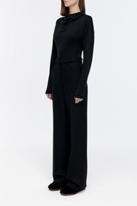 Paget Top in Black Cashmere Jersey