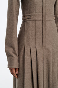 Ethel Shirtdress in Walnut Wool Cashmere Flannel