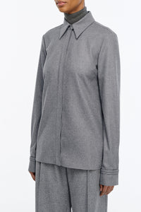 Cruz Shirt in Smoke Cashmere Wool Flannel
