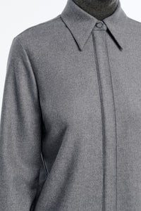 Cruz Shirt in Smoke Cashmere Wool Flannel