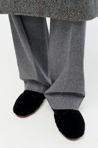 Ohio Sneakers in Black Shearling
