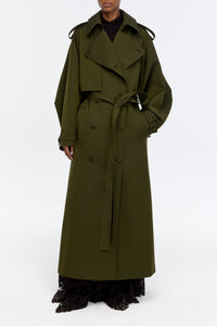 Tellus Coat in Olive Wool