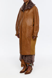 Arbor Coat in Cognac Vachetta Leather