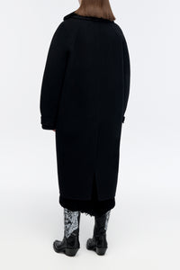 Arbor Cocoon Coat in Black Cashmere Felt