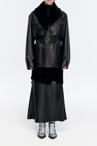 Darwin M65 Jacket in Black Nappa Leather