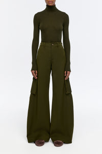Eos Pant in Olive Virgin Wool