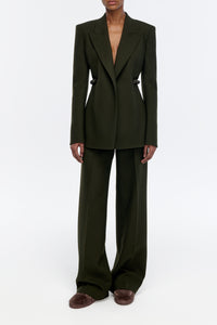 Epona Blazer in Olive Recycled Virgin Wool