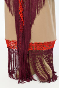 Mcaffrey Coat in Camel Double Face Recycled Cashmere with Macrame