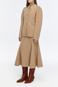 Patterson Skirt in Camel Double-face Recycled Cashmere