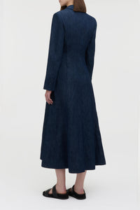 Yunara Knotted Maxi Dress in Recycled Cotton Denim