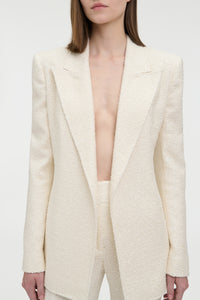 Mairi Blazer in Ivory Silk Boucle
