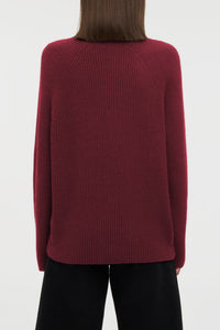 Wigman Knit Turtleneck Sweater in Bordeaux Cashmere