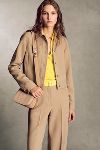 Thereza Jacket in Camel & Citrine Virgin Wool Crepe
