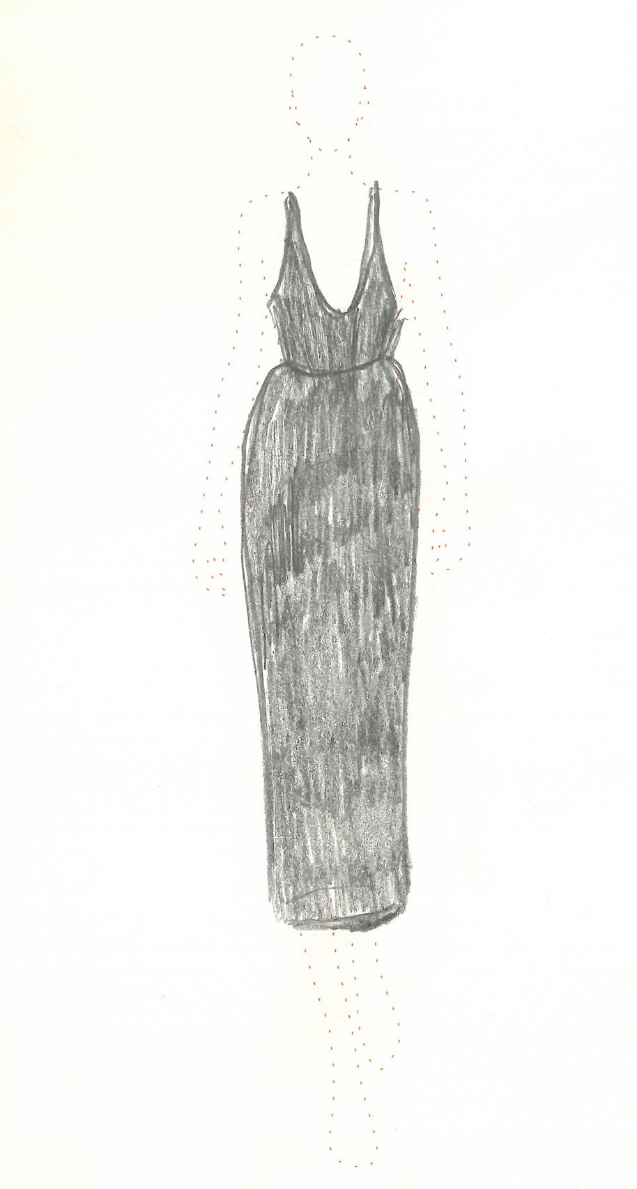 Girard Shirred Maxi Dress with Lining in Black Pearlized Nappa Leather