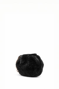 Soft Demi Clutch In Black Shearling