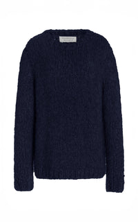 Lawrence Knit Sweater in Dark Navy Welfat Cashmere