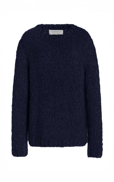 Lawrence Knit Sweater in Dark Navy Welfat Cashmere – Gabriela Hearst