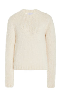 Dalton Knit Sweater in Ivory Welfat Cashmere
