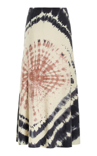 Olive Skirt in Camel Multi Tie Dye Cashmere