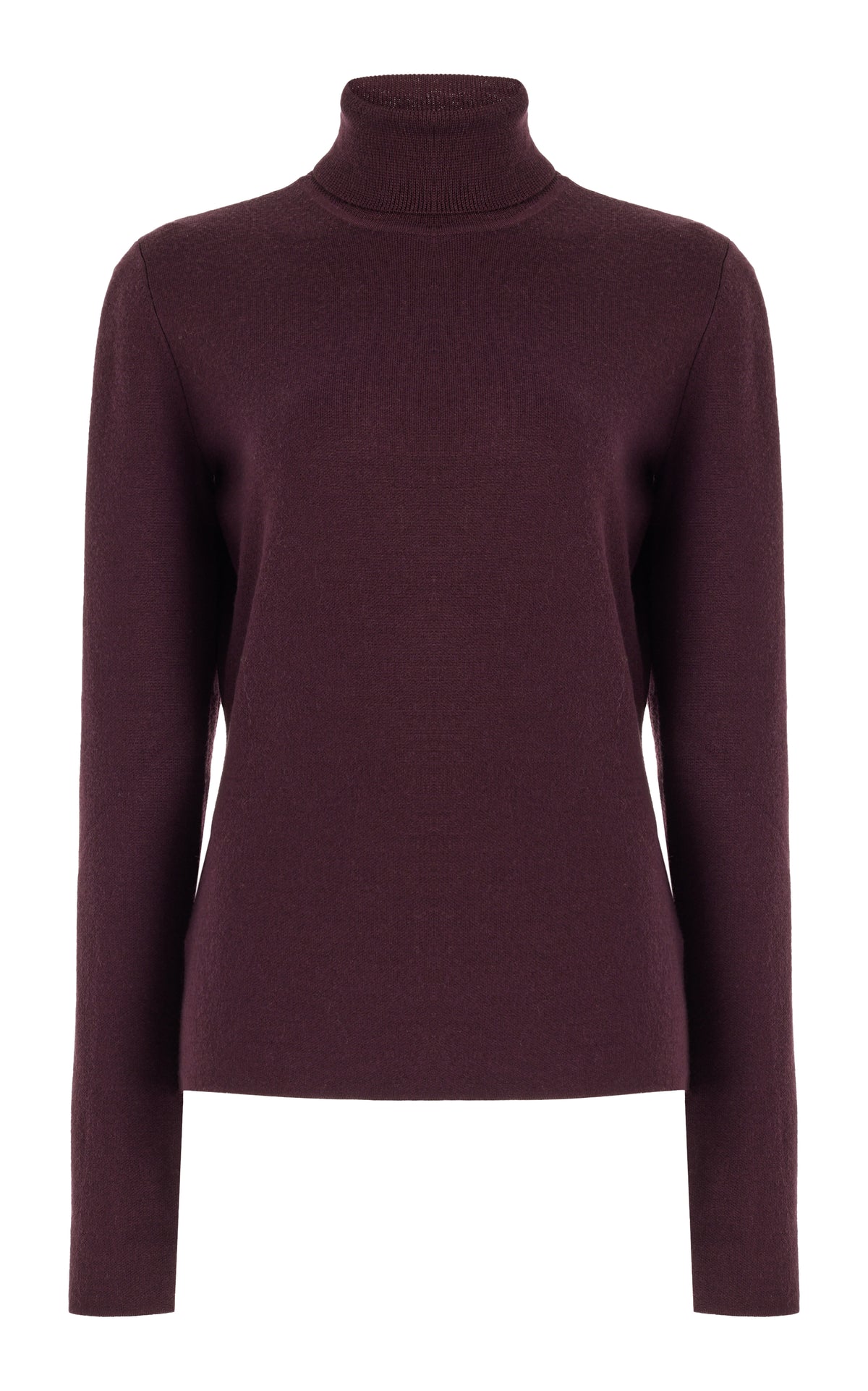 May Knit Turtleneck in Deep Bordeaux Merino Wool Cashmere