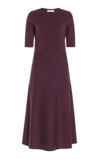 Seymore Knit Dress in Deep Bordeaux Cashmere Silk Wool