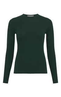Browning Knit Sweater in English Green Cashmere Silk
