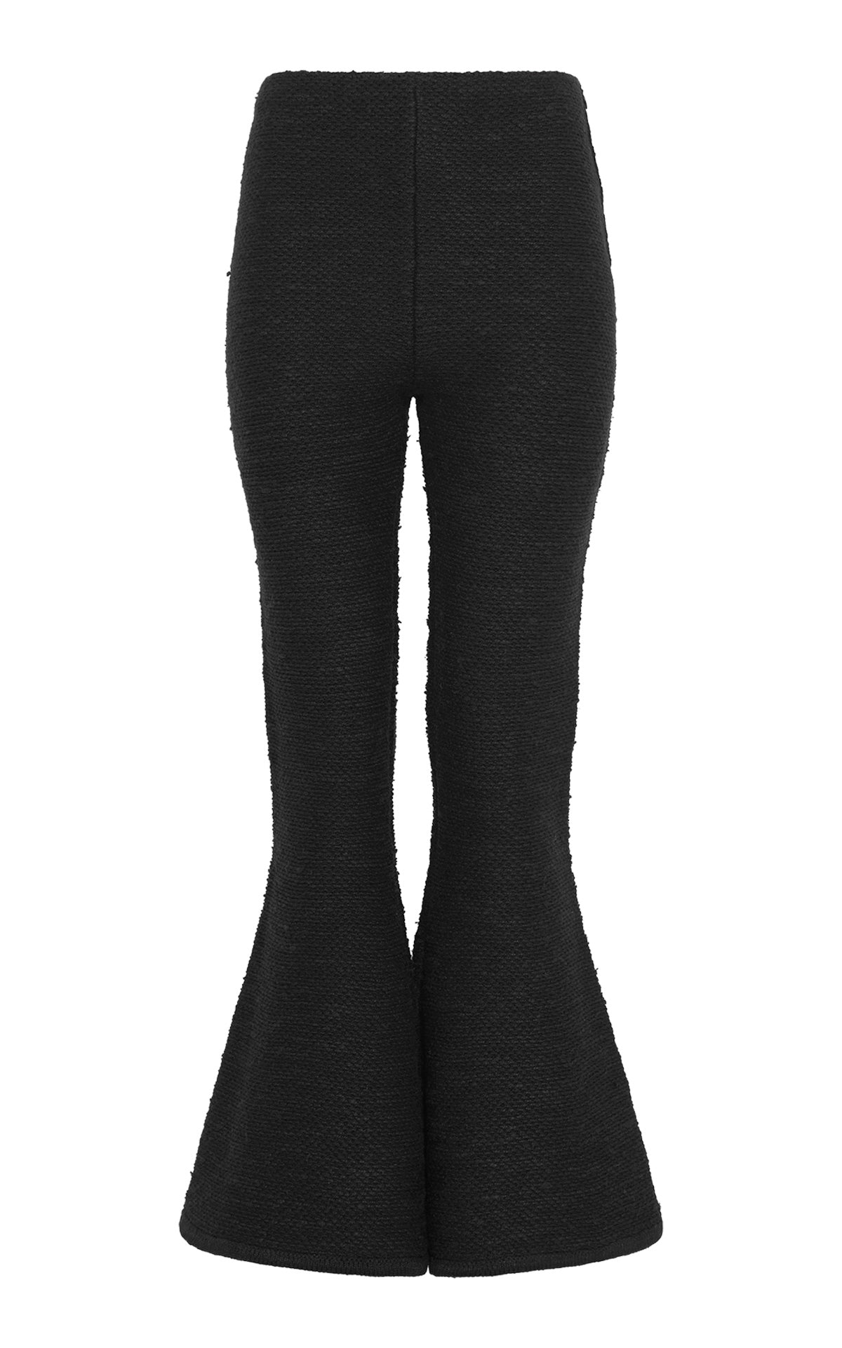 カルポ フレアクロップドニットパンツ(ブラック カシミアシルク)