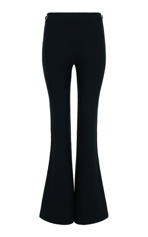 アヤラ フレアクロップドニットパンツ(ブラック メリノウール カシミア)