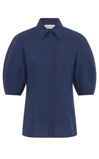 Sansi Top in Electric Navy Aloe Linen
