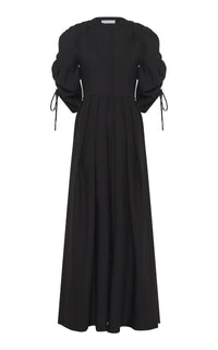 Linnea Dress in Black Aloe Linen
