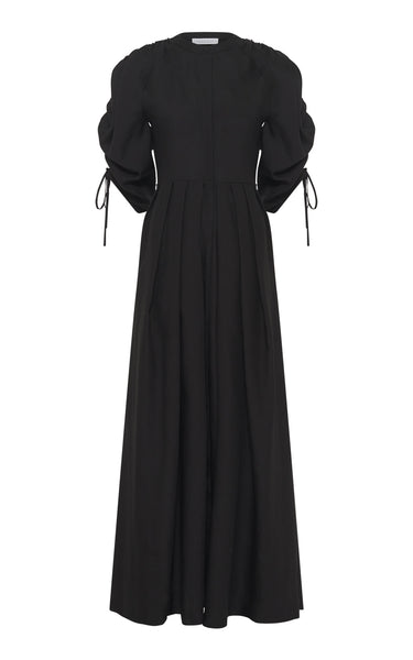 Women's Black Aloe Linen Maxi Dress